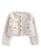GRL on326 Gold Button Faux Shearling Jacket 金色鈕扣仿羊羔絨外套 — 5