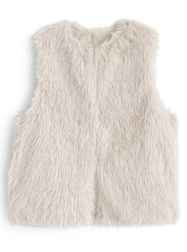 Shimmer Shaggy Faux Fur Vest 閃亮長毛仿皮草背心 [pm1007]