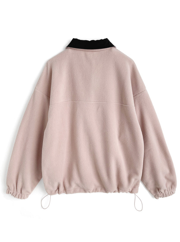 Contrast Half-Zip Fleece Top 撞色半拉鍊刷毛上衣 [pm932] — 5