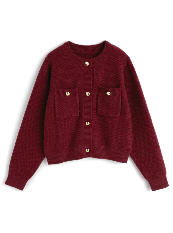 Gold-Button Knit Cardigan 金色鈕扣針織開襟衫 [fo2353] 6