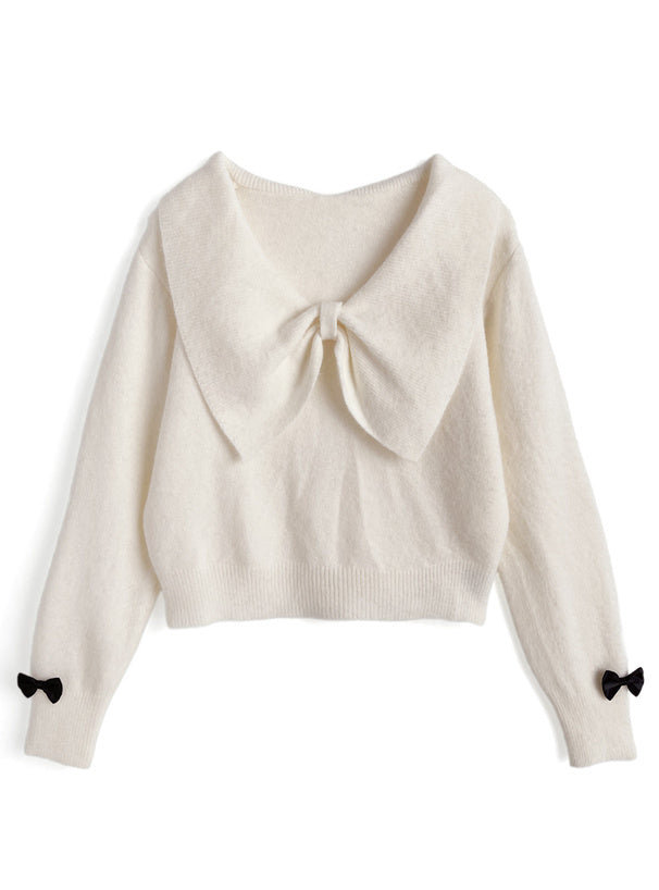 Big Bow Collar Glitter Knit Top 大蝴蝶結領亮蔥針織上衣 [ac2777] 6