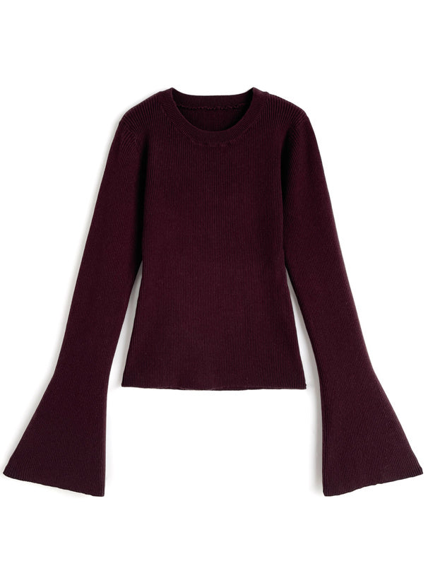 Ribbed Flare Sleeve Knit Top 羅紋喇叭袖針織上衣 [ai249] – image 6