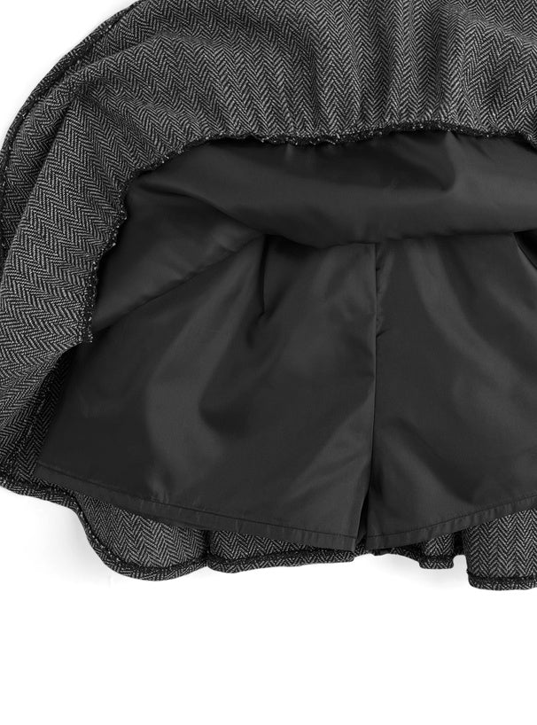 ai336 Herringbone Tiered Frill Mini Skirt 人字紋層次荷葉邊迷你裙 6