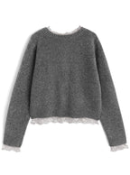 Lace Layered-Look Knit Cardigan 蕾絲假兩件針織開襟衫 [dpk504] 6
