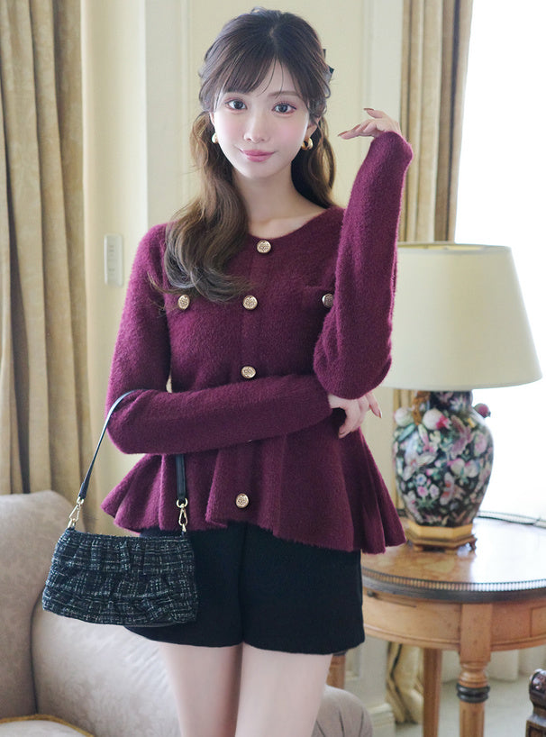 Shaggy Peplum Knit Top 毛絨荷葉襬針織上衣 [lt201]