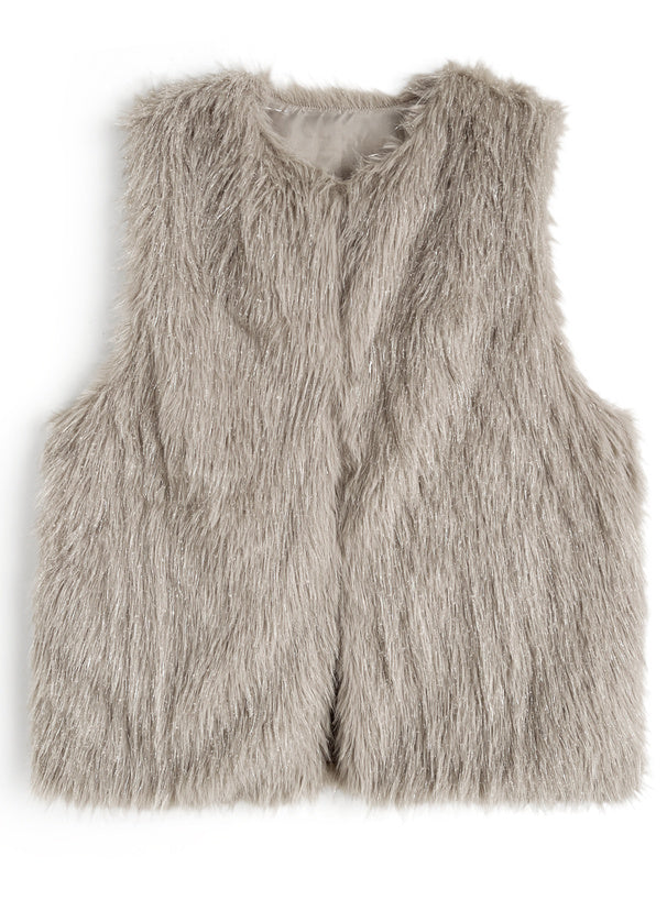 Shimmer Shaggy Faux Fur Vest 閃亮長毛仿皮草背心 [pm1007]