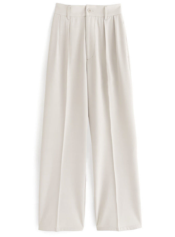 GRL ai38 center-crease pleated wide-leg trousers 中線壓褶打褶寬腿長褲 — 7