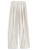 GRL ai38 center-crease pleated wide-leg trousers 中線壓褶打褶寬腿長褲 — 7