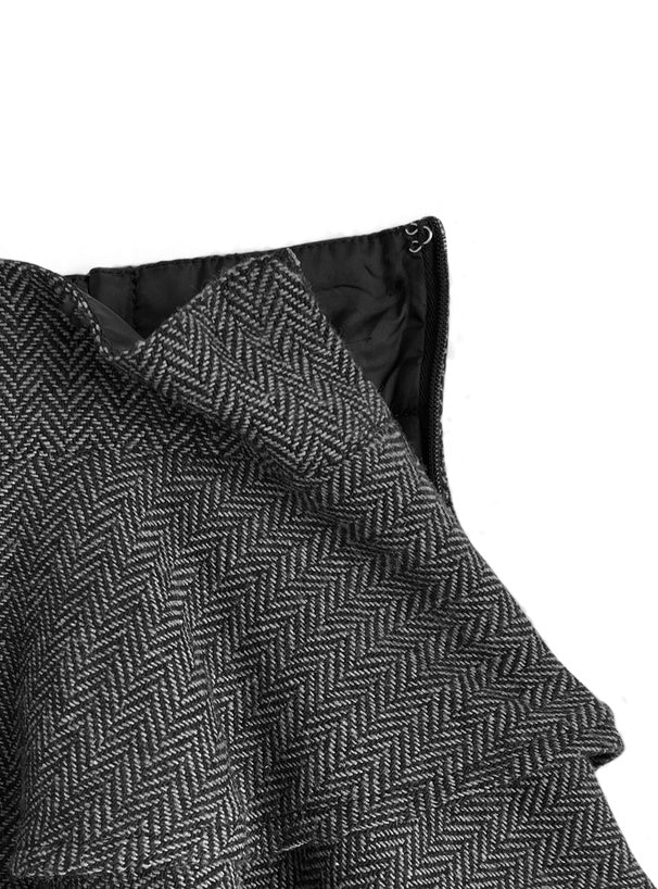 ai336 Herringbone Tiered Frill Mini Skirt 人字紋層次荷葉邊迷你裙 7