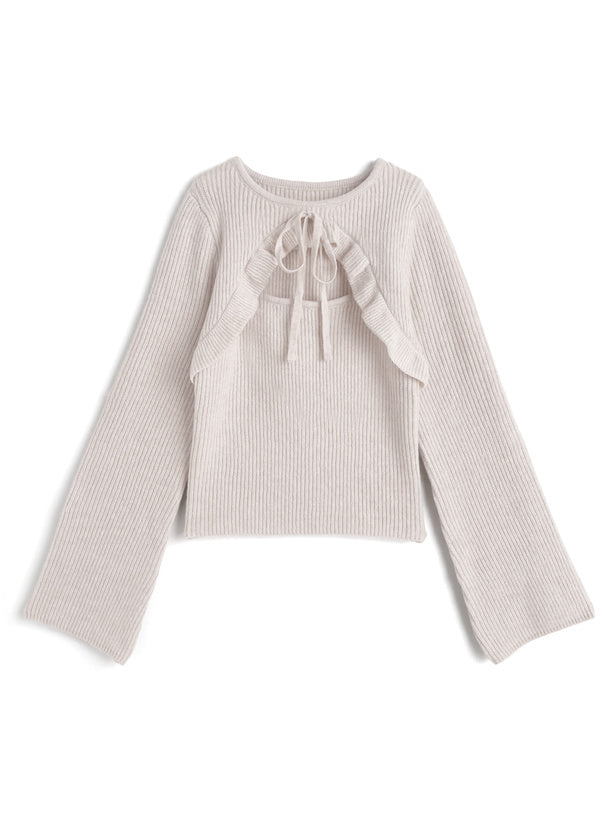 Cutout Ribbon Knit Top 鏤空蝴蝶結針織上衣 [gf111] 7