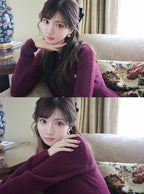 Shaggy Peplum Knit Top 毛絨荷葉襬針織上衣 [lt201]