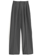 GRL ai38 center-crease pleated wide-leg trousers 中線壓褶打褶寬腿長褲 — 8