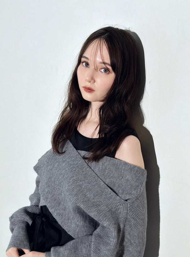 GRL dr883 cross rib knit top and sleeveless flared dress set / 交叉羅紋針織上衣與無袖傘襬洋裝套裝