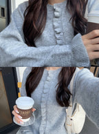 Ruffle Knit Cardigan 荷葉邊針織開襟外套 [fo2399] — 8