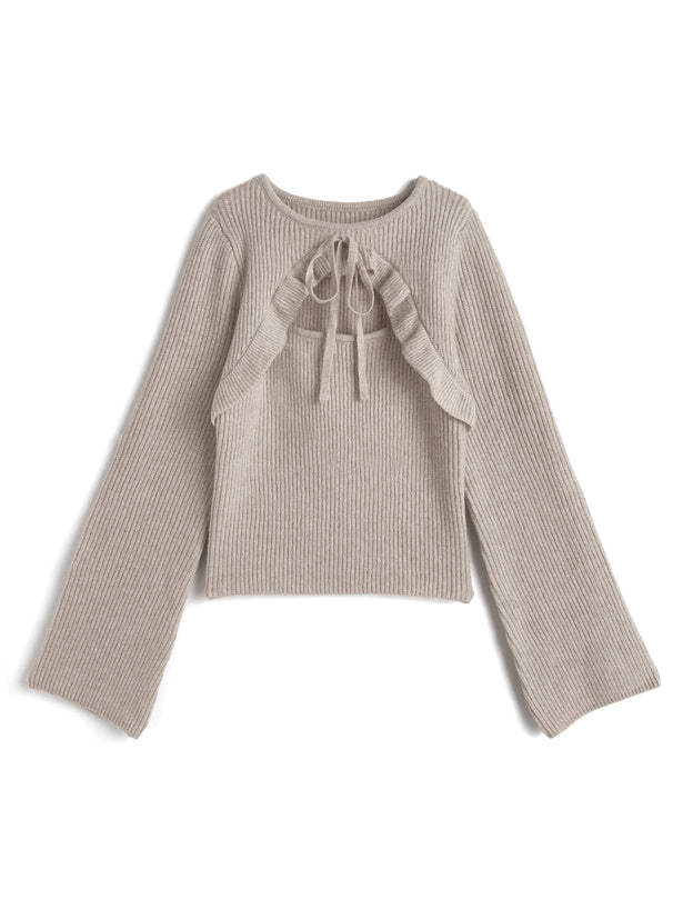 Cutout Ribbon Knit Top 鏤空蝴蝶結針織上衣 [gf111] 8