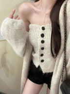 Cardigan and Bandeau Knit Set 針織開襟外套與平口上衣套裝 [lt141] 8