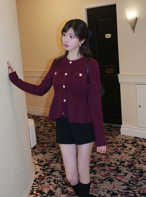 Shaggy Peplum Knit Top 毛絨荷葉襬針織上衣 [lt201]