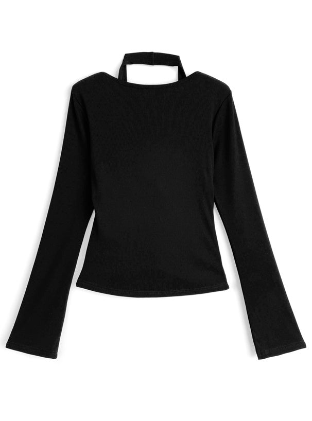 Halter Neck Layered Look Drape Top 掛頸假兩件垂墜上衣 [ru1997] — 8