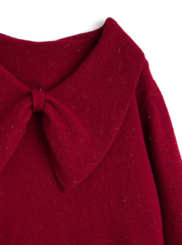 Big Bow Collar Glitter Knit Top 大蝴蝶結領亮蔥針織上衣 [ac2777] 9