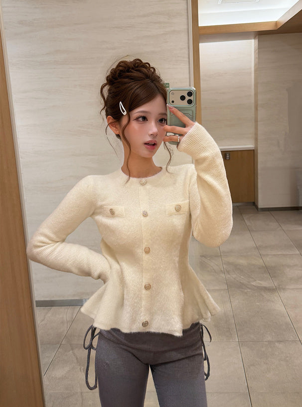 Shaggy Peplum Knit Top 毛絨荷葉襬針織上衣 [lt201]