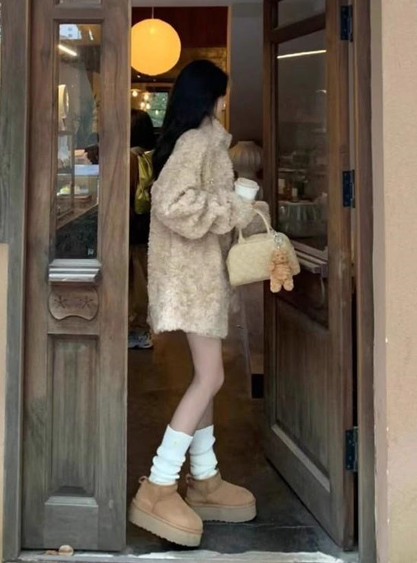 Platform Faux Fur Ankle Boots 厚底仿毛短靴 [fa049] 10