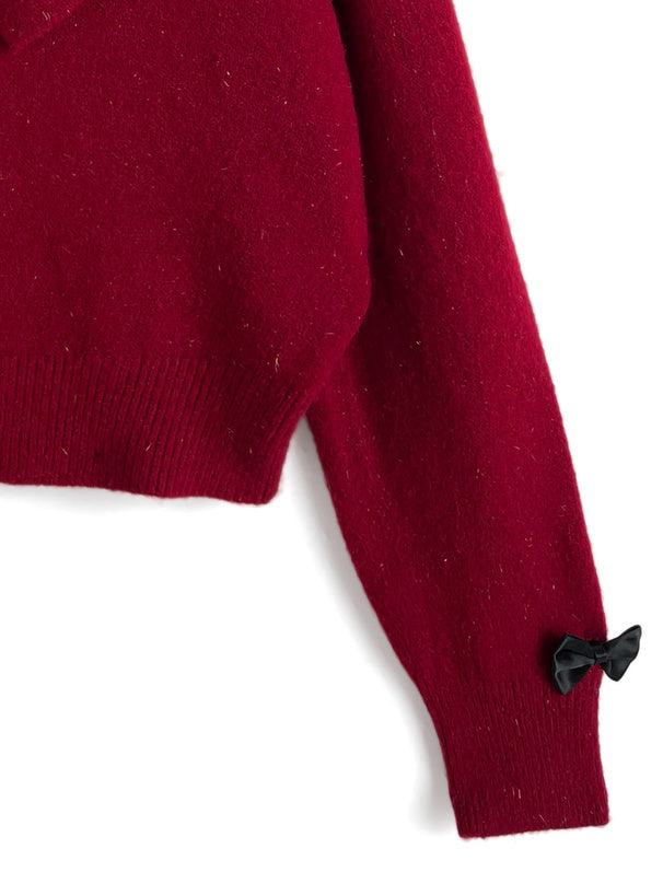 Big Bow Collar Glitter Knit Top 大蝴蝶結領亮蔥針織上衣 [ac2777] 10
