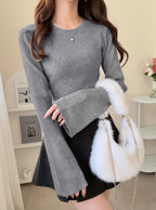 Ribbed Flare Sleeve Knit Top 羅紋喇叭袖針織上衣 [ai249] – image 10