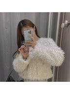 GRL on326 Gold Button Faux Shearling Jacket 金色鈕扣仿羊羔絨外套 — 10