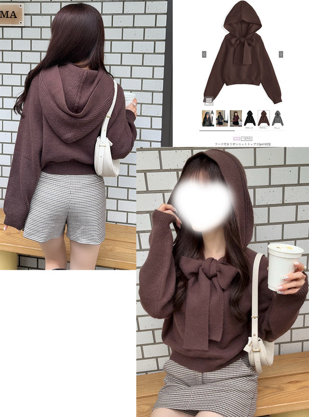Hooded Ribbon Knit Top 連帽蝴蝶結針織上衣 [an1925] — 11