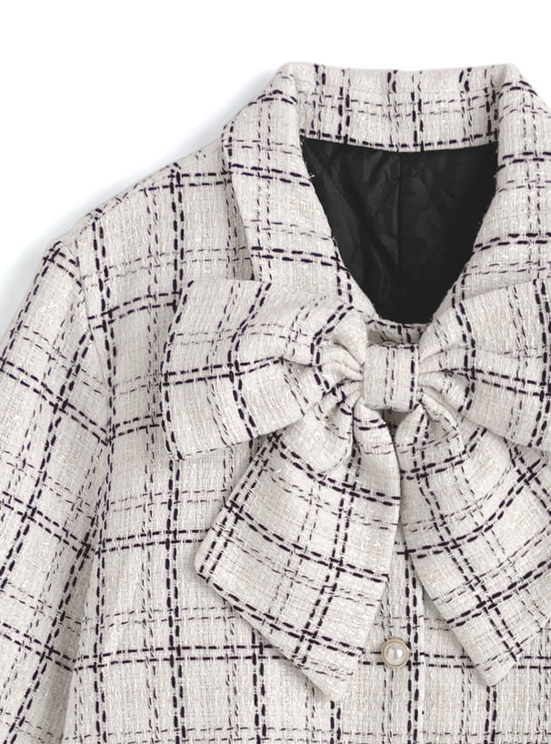 GRL gn649 Bow Tweed Check Jacket 蝴蝶結格紋斜紋軟呢風外套 11