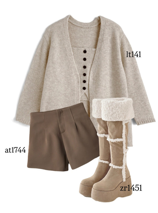 Cardigan and Bandeau Knit Set 針織開襟外套與平口上衣套裝 [lt141] 11