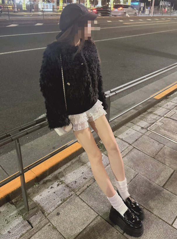 GRL on326 Gold Button Faux Shearling Jacket 金色鈕扣仿羊羔絨外套 — 11