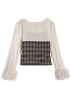 GRL ru1815 layered-look faux-fur trim top — image 11