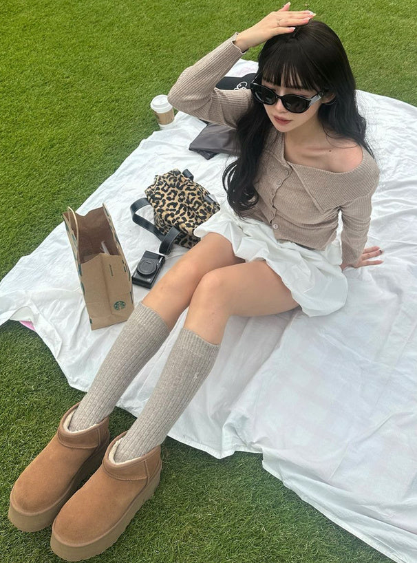 Platform Faux Fur Ankle Boots 厚底仿毛短靴 [fa049] 12
