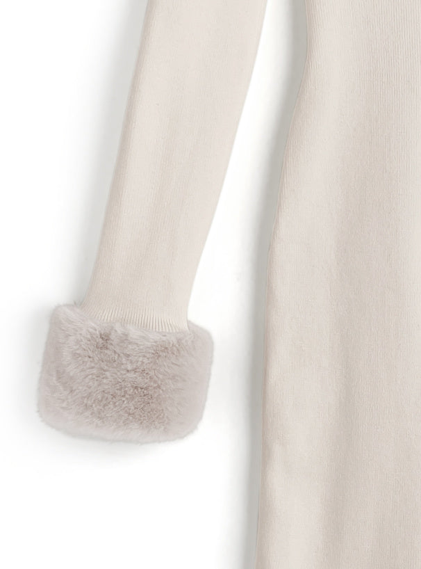 Faux Fur Trim Off-Shoulder Mermaid Knit Dress 仿毛皮拼接露肩魚尾針織連身裙 [ru1850] — 12