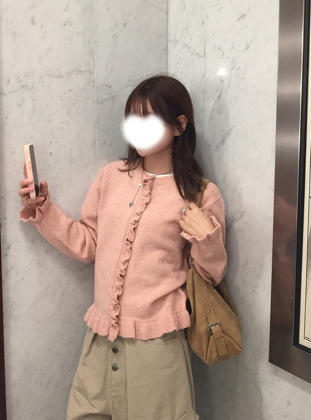 Ruffle Knit Cardigan 荷葉邊針織開襟外套 [fo2399] — 12