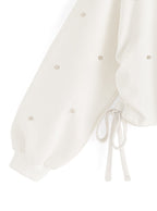 Pearl Detail Side Drawstring Sweatshirt Top 珍珠側抽繩衛衣上衣 [fu75] 12