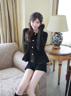 Shaggy Peplum Knit Top 毛絨荷葉襬針織上衣 [lt201]