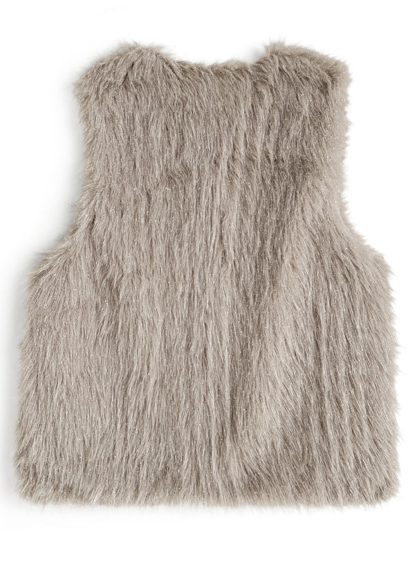 Shimmer Shaggy Faux Fur Vest 閃亮長毛仿皮草背心 [pm1007]