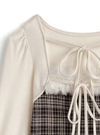 GRL ru1815 layered-look faux-fur trim top — image 12