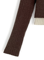 Contrast Double Collar Rib Knit Top 撞色雙層領羅紋針織上衣 [th074] — image 12