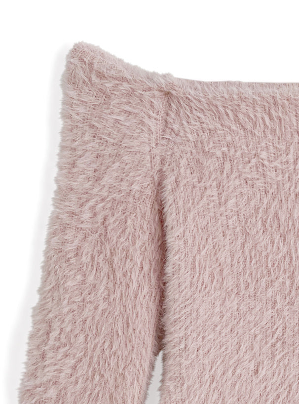 Off Shoulder Shaggy Knit Top 露肩毛絨針織上衣 [th083] — 12