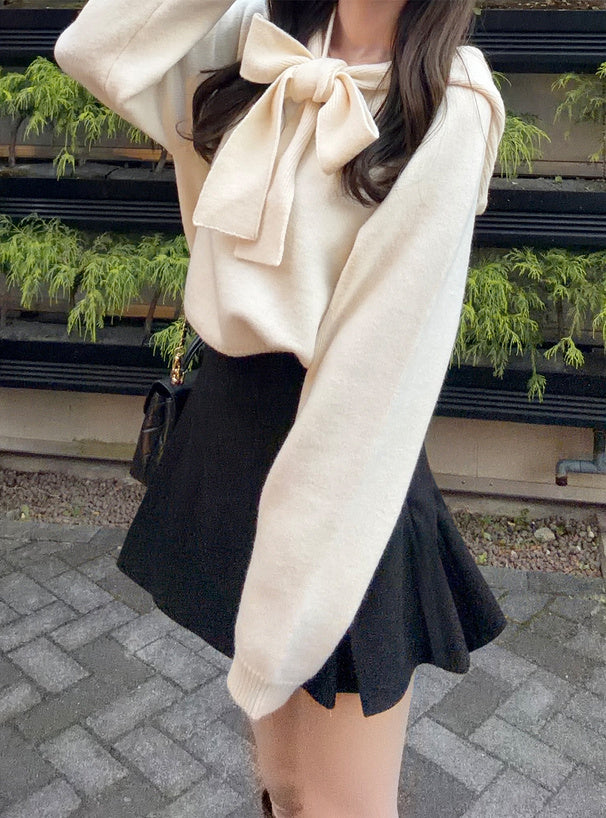 Hooded Ribbon Knit Top 連帽蝴蝶結針織上衣 [an1925] — 13