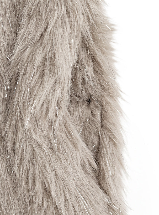 Shimmer Shaggy Faux Fur Vest 閃亮長毛仿皮草背心 [pm1007]