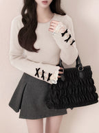 Ribbon Lace Rib Knit Top 蝴蝶結蕾絲羅紋針織上衣 [pm791a] — 13