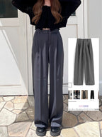 GRL ai38 center-crease pleated wide-leg trousers 中線壓褶打褶寬腿長褲 — 14