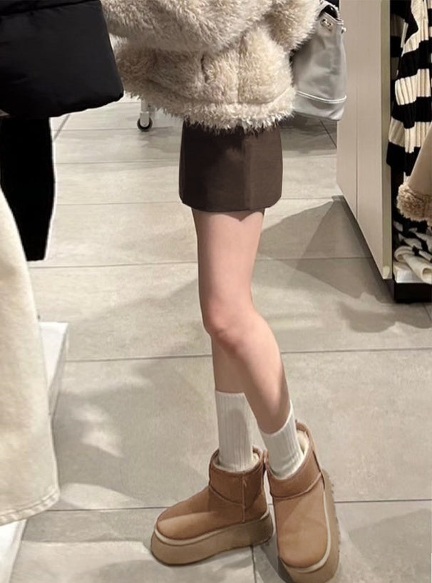 Platform Faux Fur Ankle Boots 厚底仿毛短靴 [fa049] 14