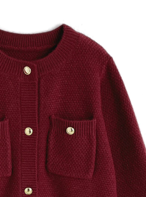 Gold-Button Knit Cardigan 金色鈕扣針織開襟衫 [fo2353] 14