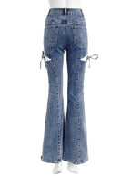 Side Cutout Ribbon Flared Jeans 側鏤空蝴蝶結喇叭牛仔褲 [cu578] 14