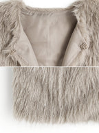 Shimmer Shaggy Faux Fur Vest 閃亮長毛仿皮草背心 [pm1007]